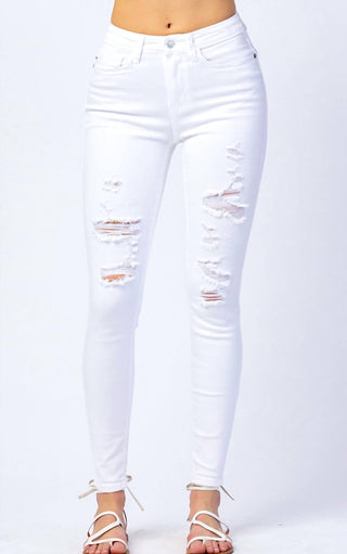 Judy Blue - Mid Rise Distressed Jeans