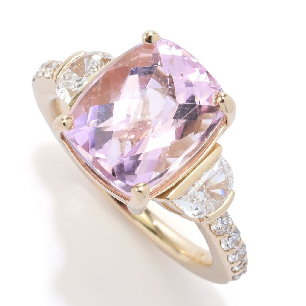 Serge & Camille 14K Gold 4.55ctw Kunzite &Lab Grown Diamond Ring, 5.0 grams