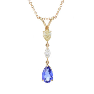 Serge & Camille 14K Gold Polished 1.07ctw Tanzanite &Lab Grown Diamond Pendant w/ Chain