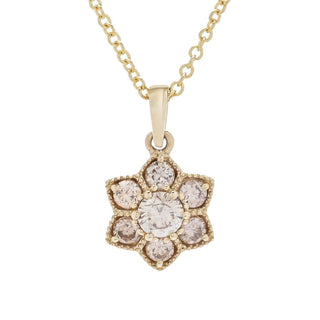 Gems of Distinction 14K Gold 0.31ctw Champagne Diamond Pendant w/ Chain