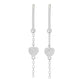 Zoey Blush Platinum Plated 0.17ctw Diamond Heart Threader Drop Earrings