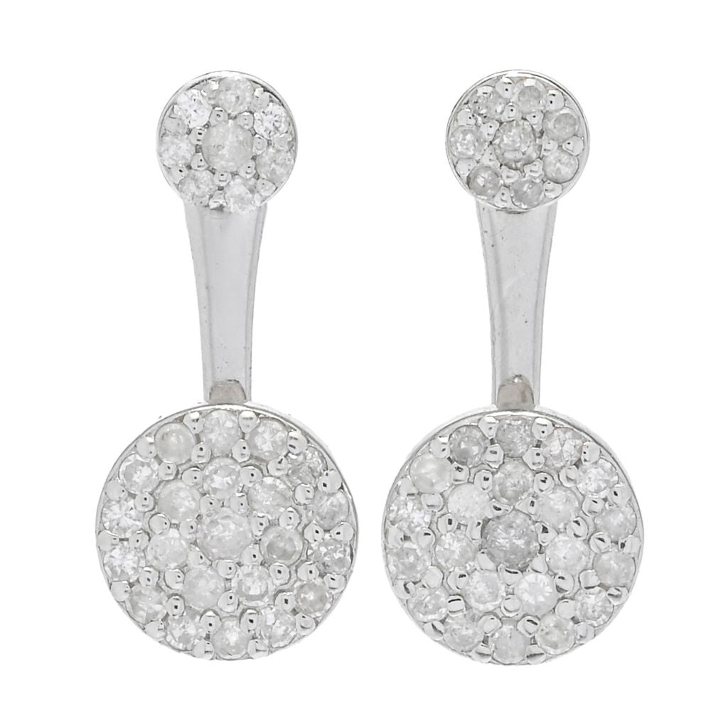 Zoey Blush Platinum Plated 0.56ctw Diamond Convertible Jacket Earrings