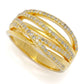 Zoey Blush 18K Gold Plated 0.48ctw Round Diamond Multi Row Highway Ring
