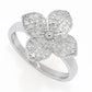 Zoey Blush Platinum Plated 0.38ctw Round Diamond Modified Cross Ring