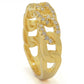 Zoey Blush 18K Gold Plated 0.40ctw Diamond Curb Link Band Ring