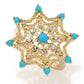 Passport to India "Sheesh Mahal" Sleeping Beauty Turquoise & Zircon Star Ring