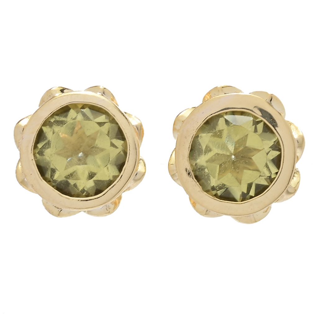 Passport to India 18K Gold Plated 2.38ctw Ouro Verde Lotus Flower Stud Earrings