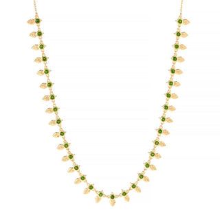 Passport to India 4.45ctw Chrome Diopside Mango Leaf Half Necklace