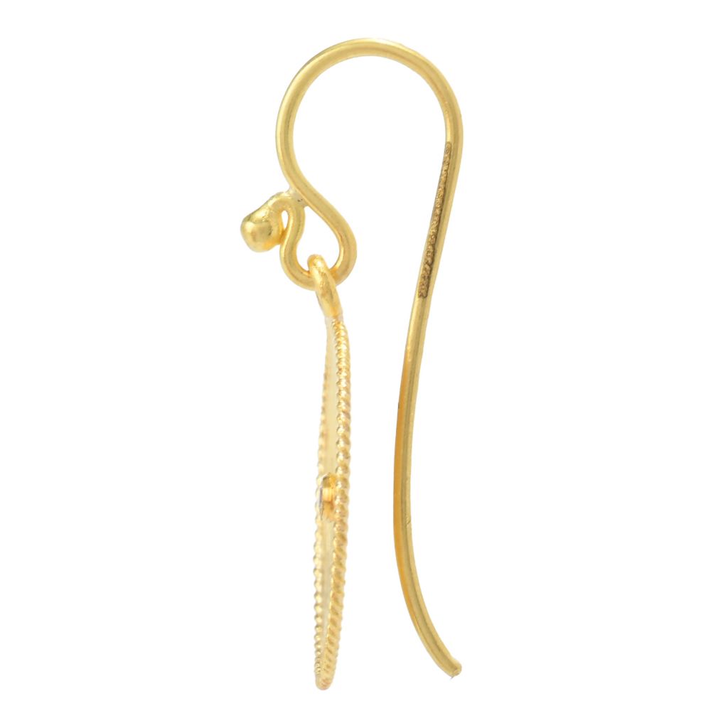 Cevherun 24K Gold Satin "Africa Sun" Diamond Accented Drop Earrings