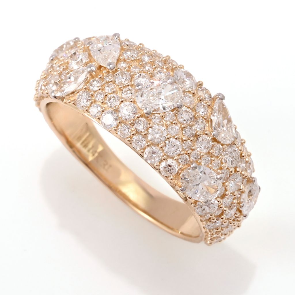 Cocci Collection 14K Gold 1.90ctw Multi Shape Diamond Ring, 3.7 grams