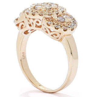 Morris & David Choice of 14K Gold 1.01ctw Diamond Trinity Halo Ring