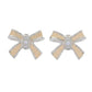 Artisan Silver by Samuel B. 18K Gold Accented White Topaz Bow Stud Earrings