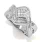 14K White Gold 0.50ctw Princess & Baguette Diamond Ring