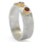 Anatolia by Cevherun 24K Gold Accented Choice of Precious Gem Hammered Ring