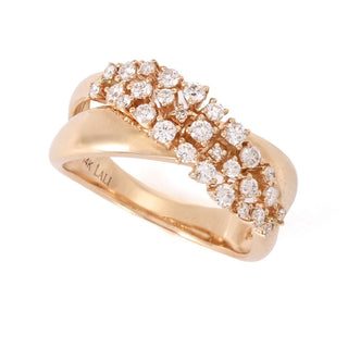 LALI Jewels 14K Gold Polished 0.50ctw Diamond Cross-Over Ring, 5.5 grams