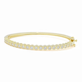 Brilliante 3.00 DEW Simulated Diamond Hinged Bangle Bracelet