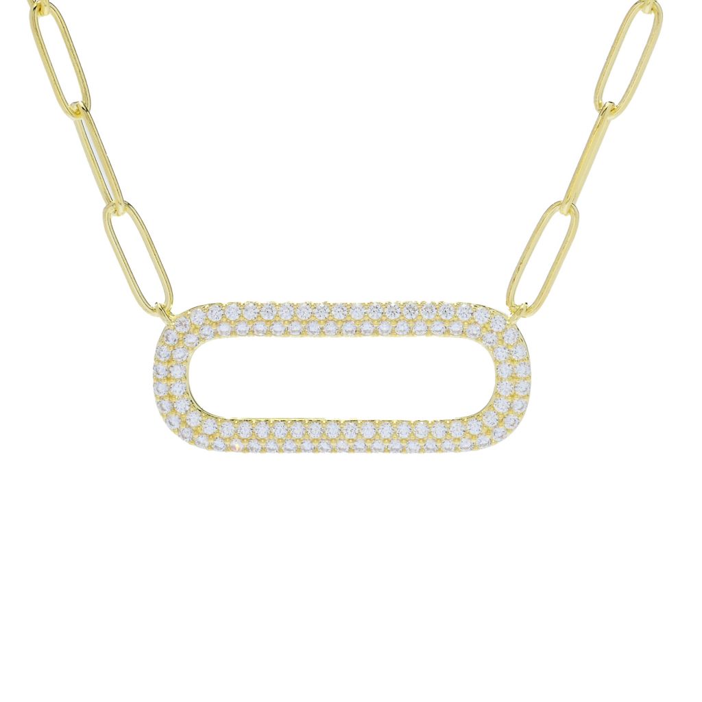 Brilliante Choice of Plating 2.35 DEW Simulated Diamond Paperclip Necklace