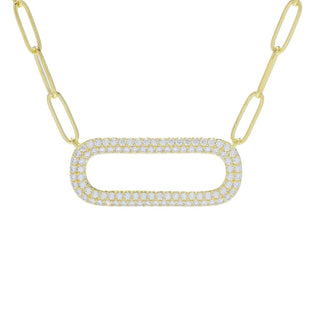 Brilliante Choice of Plating 2.35 DEW Simulated Diamond Paperclip Necklace