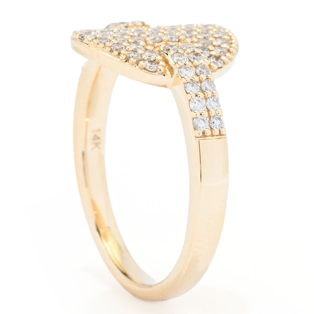 Morris & David 14K Gold Polished 0.50ctw Pave Diamond Mariner Link Ring