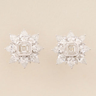 Peace Jewelers 14K Gold 4.00ctw Asscher, Pear & Round Lab Grown Diamond Earrings