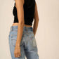 Project Social T - On Repeat Ruched Side Velvet Tank Top