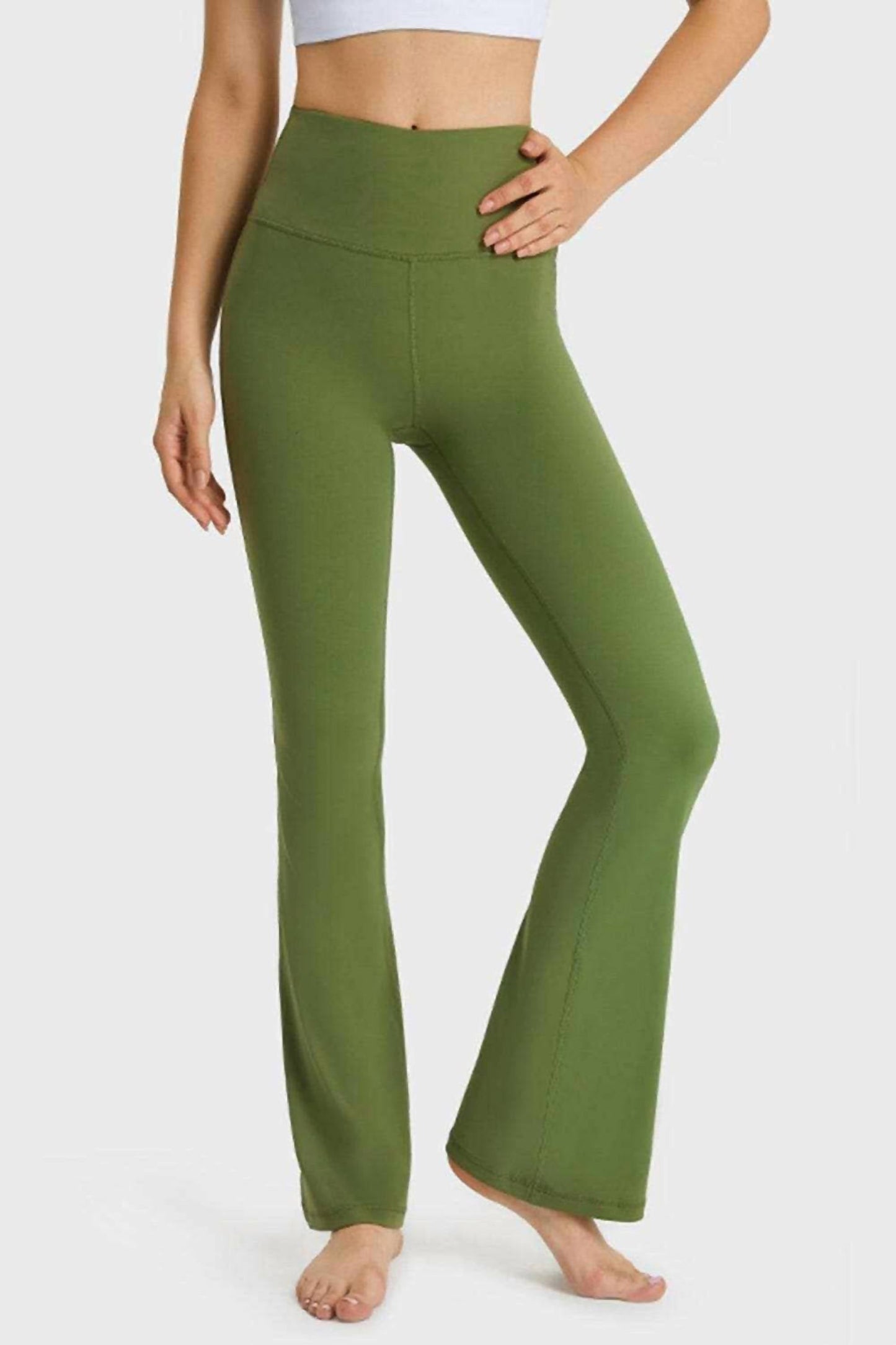 Trendsi - Flare Yoga Pants With Elastic Waist Pants
