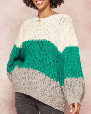 Promesa - OVERSIZED COLORBLOCK CROCHET KNIT SWEATER