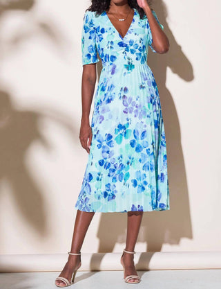 Alison Sheri - Short Sleeved Pleat Skirt Dress