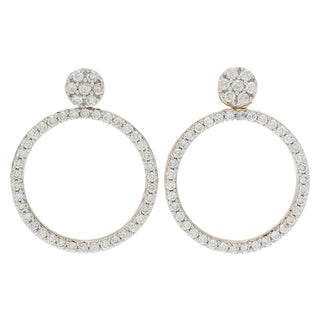 Morris & David 14K Gold 1.00ctw Diamond Reversible Circle Drop Earrings
