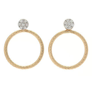 Morris & David 14K Gold 1.00ctw Diamond Reversible Circle Drop Earrings