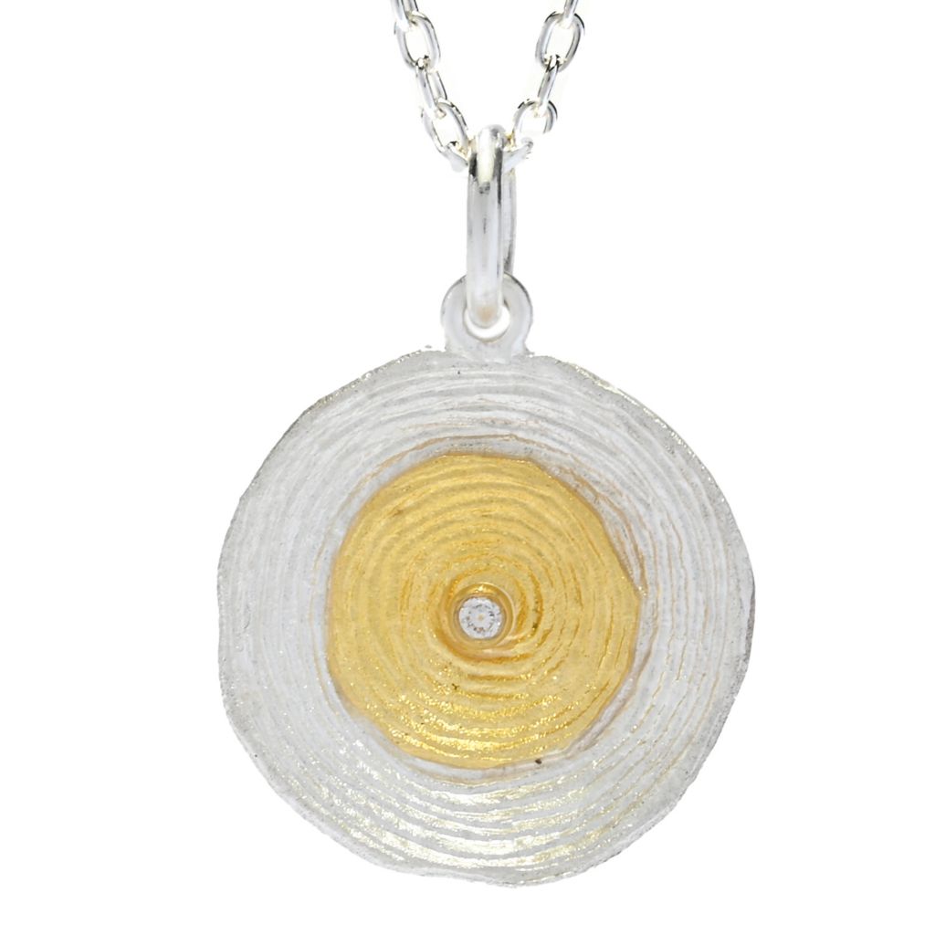 Anatolia by Cevherun 24K Gold Accented Diamond Accented Circles Pendant