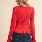 &Merci - Catch My Charm Ruffle Hem Sweater Cardigan