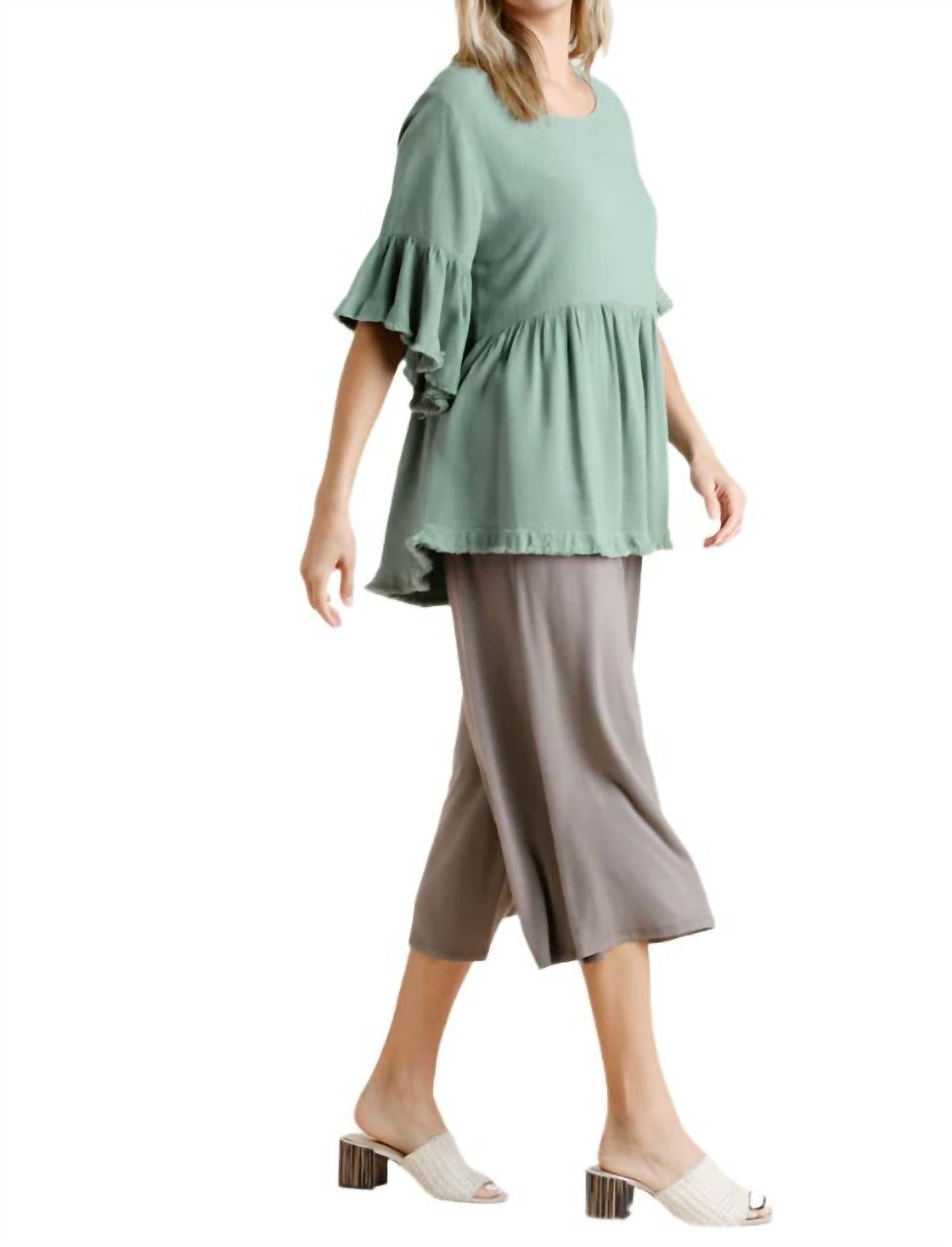 Umgee - Bell Sleeve Peplum Top