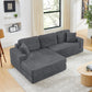 Modern Minimalist L Shape Modular Sectional Sofa, Couch