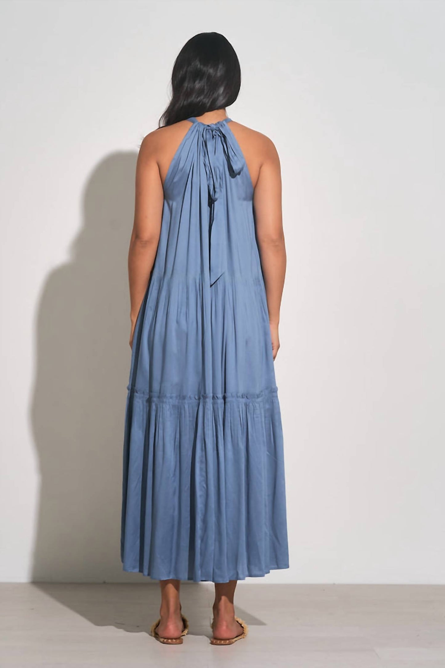 Elan - Women's High Neck Tiered Maxi Dress