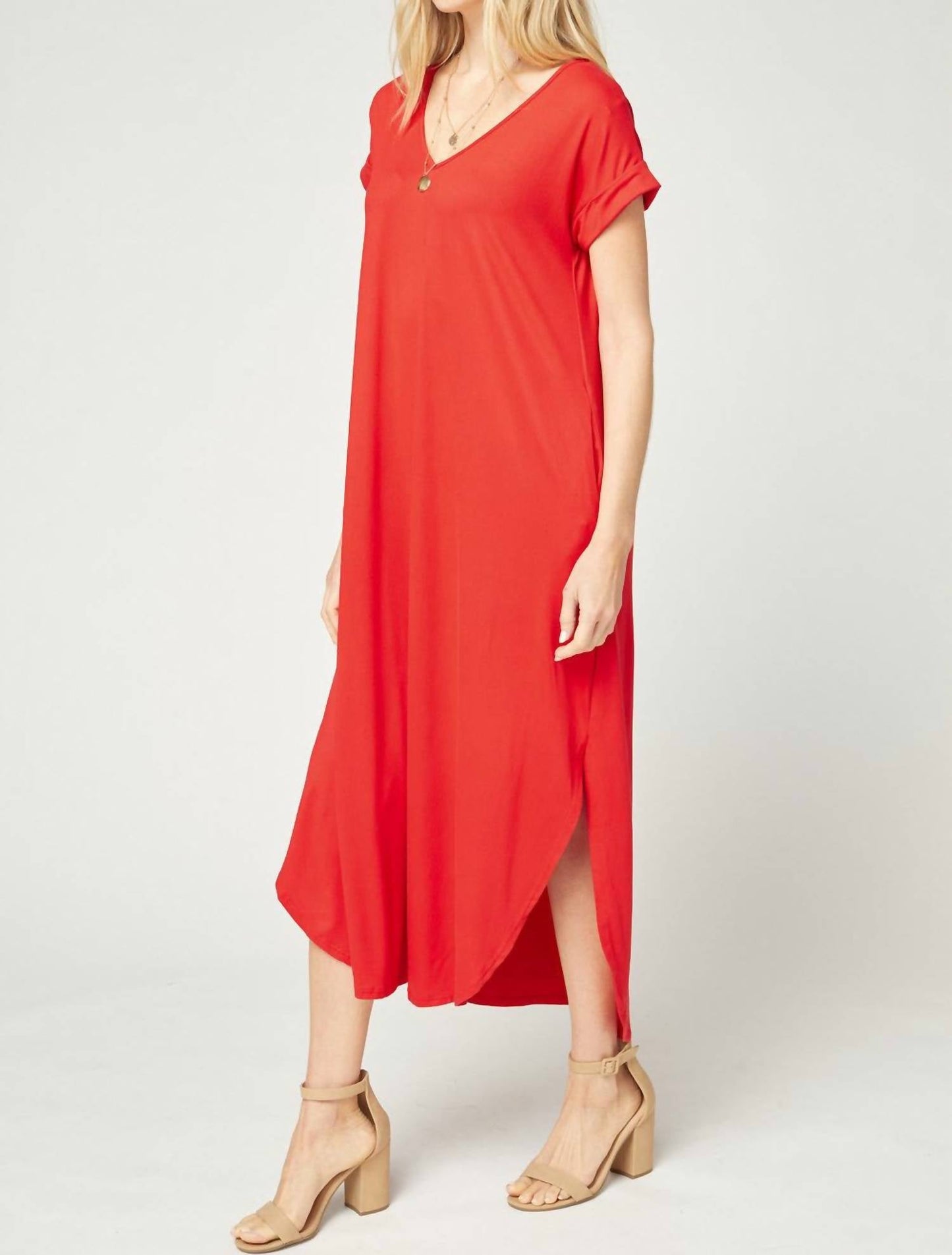 Entro - Everyday Pocket Maxi Dress, Tangerine