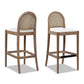 Arlin Upholstered Stool with Curved Back and Footrest - Set of 2