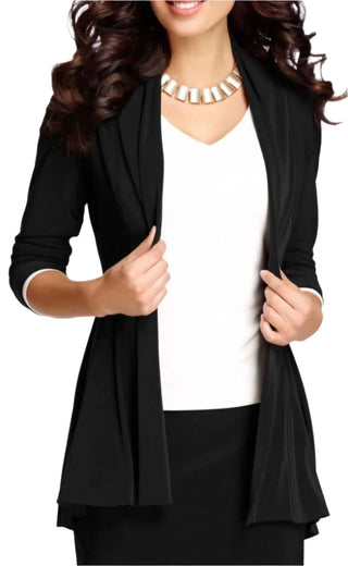 Frank Lyman - Throwover Knit Three Quarter Sleeve Jacket