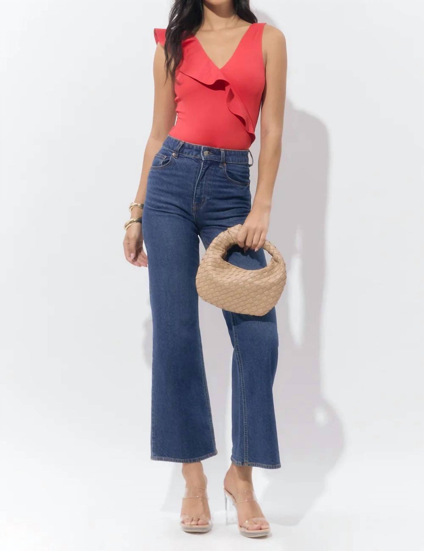 Adelyn Rae - Palmas Asymmetrical Ruffle Bodysuit
