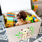 A Nice House - Peaceful Cheetah Appliquéd, Collapsible Toy Box and Storage Box