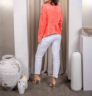 Paparazzi - Faux Suede Drape Front Jacket