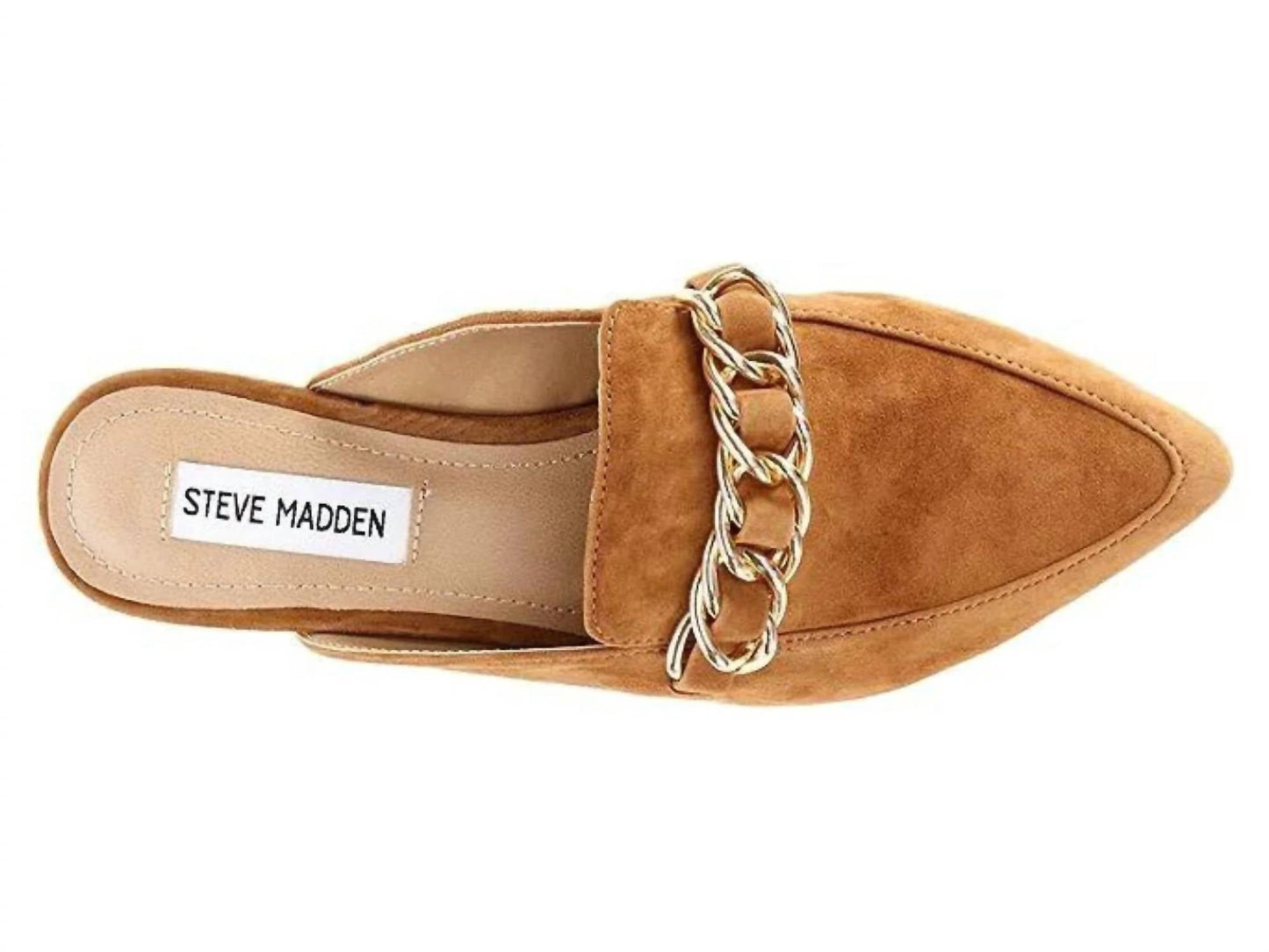 Steve Madden - Women's Faine Pointed Toe Slip On Chain Detail Flat Mules