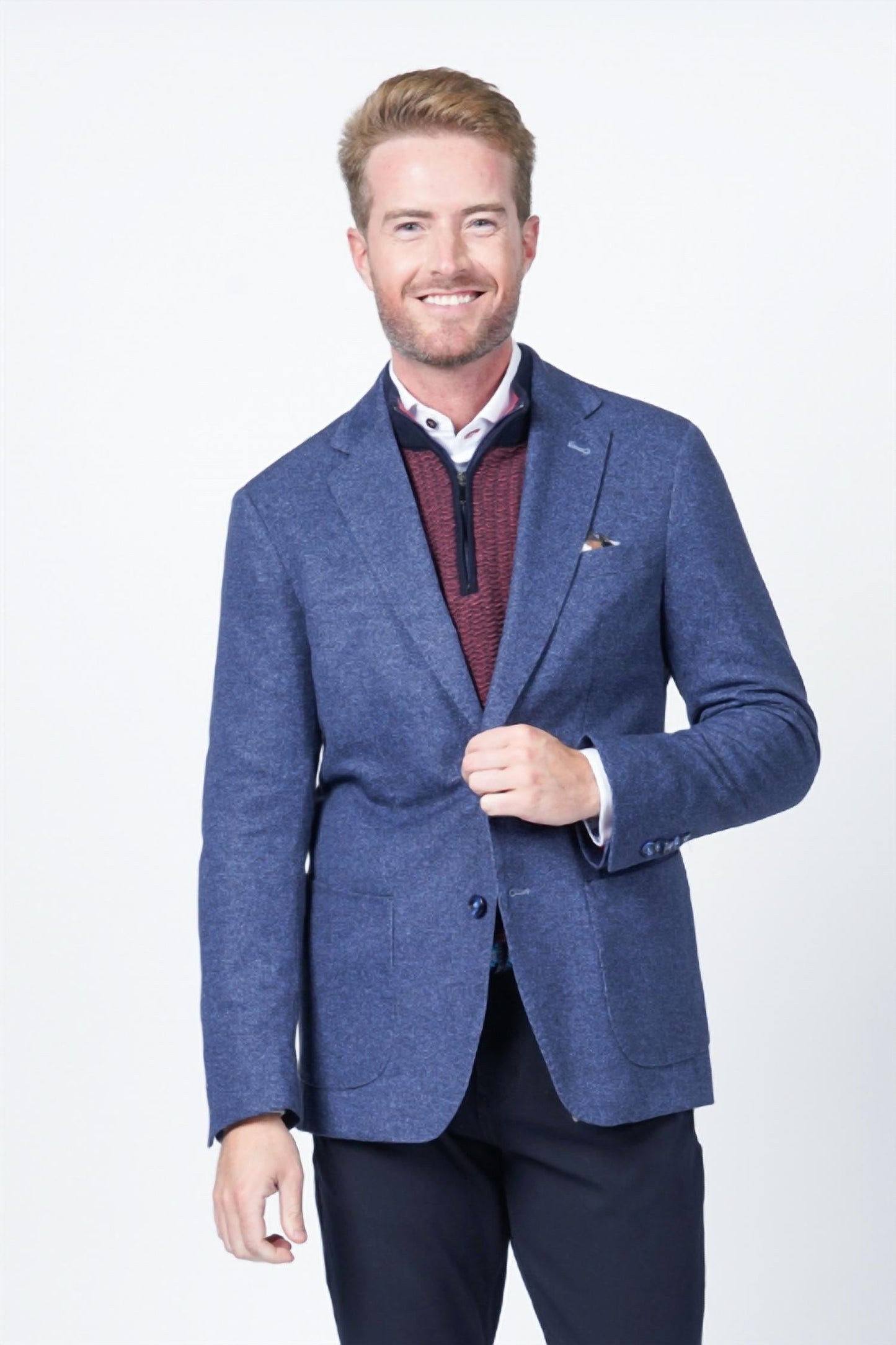 7 Downie St. - Gerrard Blue Knit Blazer