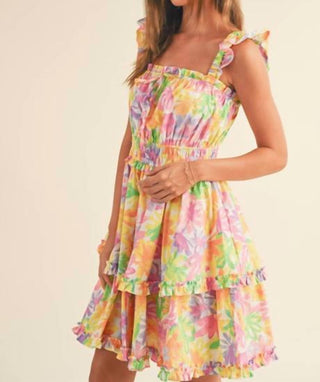 &Merci - Floral Ruffle Trim Mini Dress