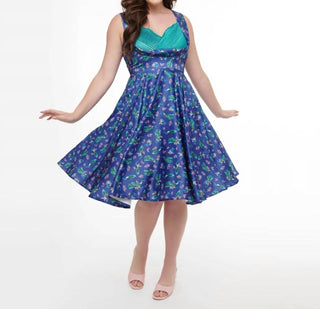 Dolly And Dotty - Grace Peacock Pleated Bust Dress