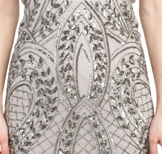 Adrianna Papell - Sleeveless Embellished Zipper Back Mesh Dress