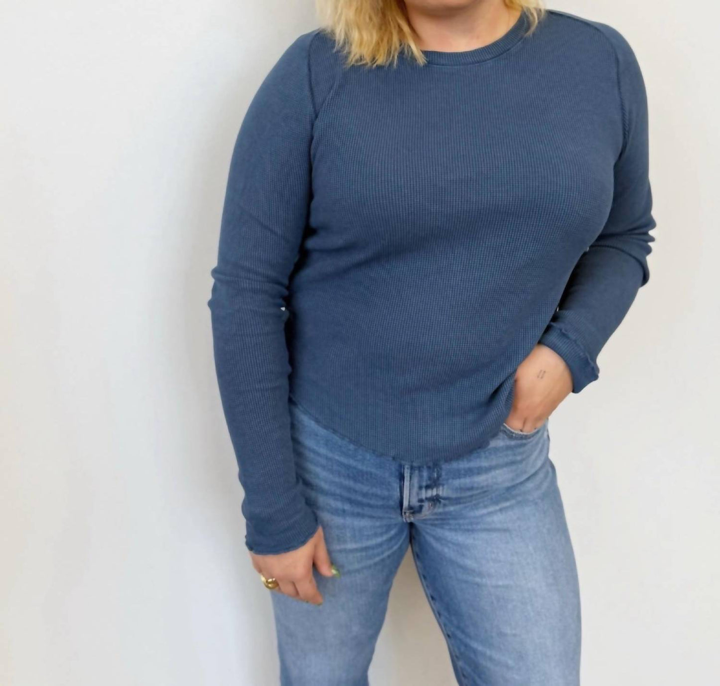 Free People - Carmine Waffle Knit Long Sleeve Top