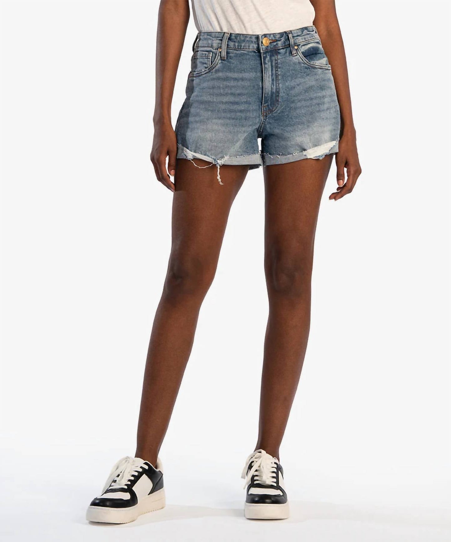 Kut From The Kloth - Women's Jane High Rise Short With Roll Up Fray Hem