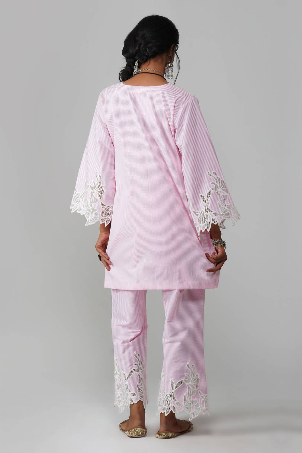 Zaalima Fashion - Stripe Pattern Co-ord Set - Noor-e-rang