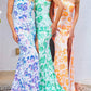 Jovani - Floral Sequin Asymmetrical Gown